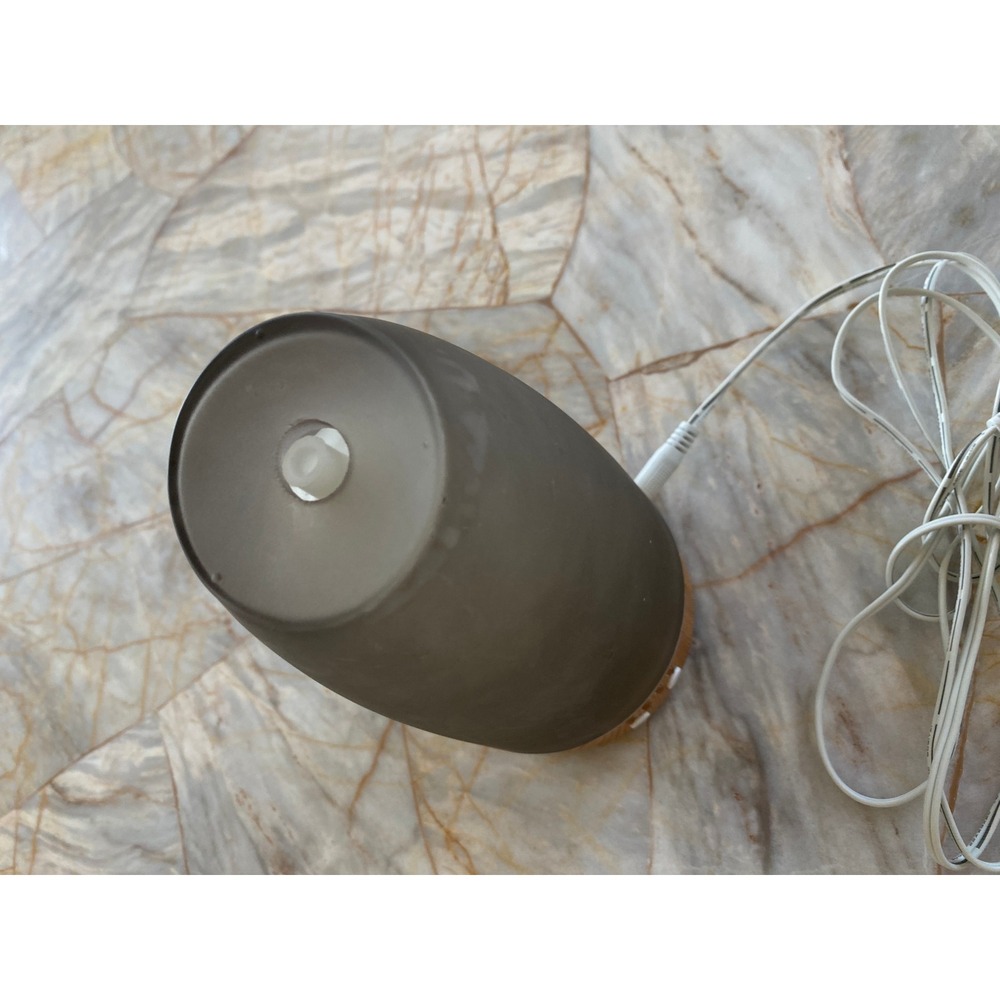 Serene House Ultrasonic Essential Oil Diffuser Frosted Gray Glass Wood Base